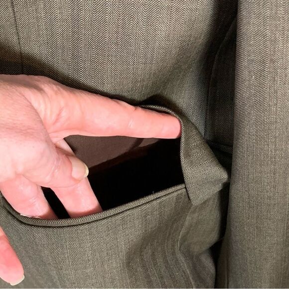 Lauren RALPH LAUREN Men 2Btn Blazer 46R olive green 100% wool tweed heritage - Picture 4 of 16